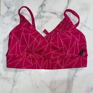 Fuchsia Geometric Sports Bra